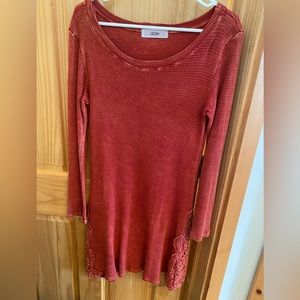 Rust colored sweater dress - great for work or casual